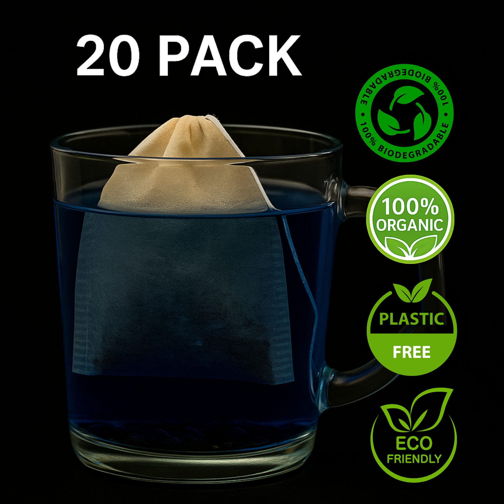 Biodegradable Mesh Tea Bags (20 Pack)