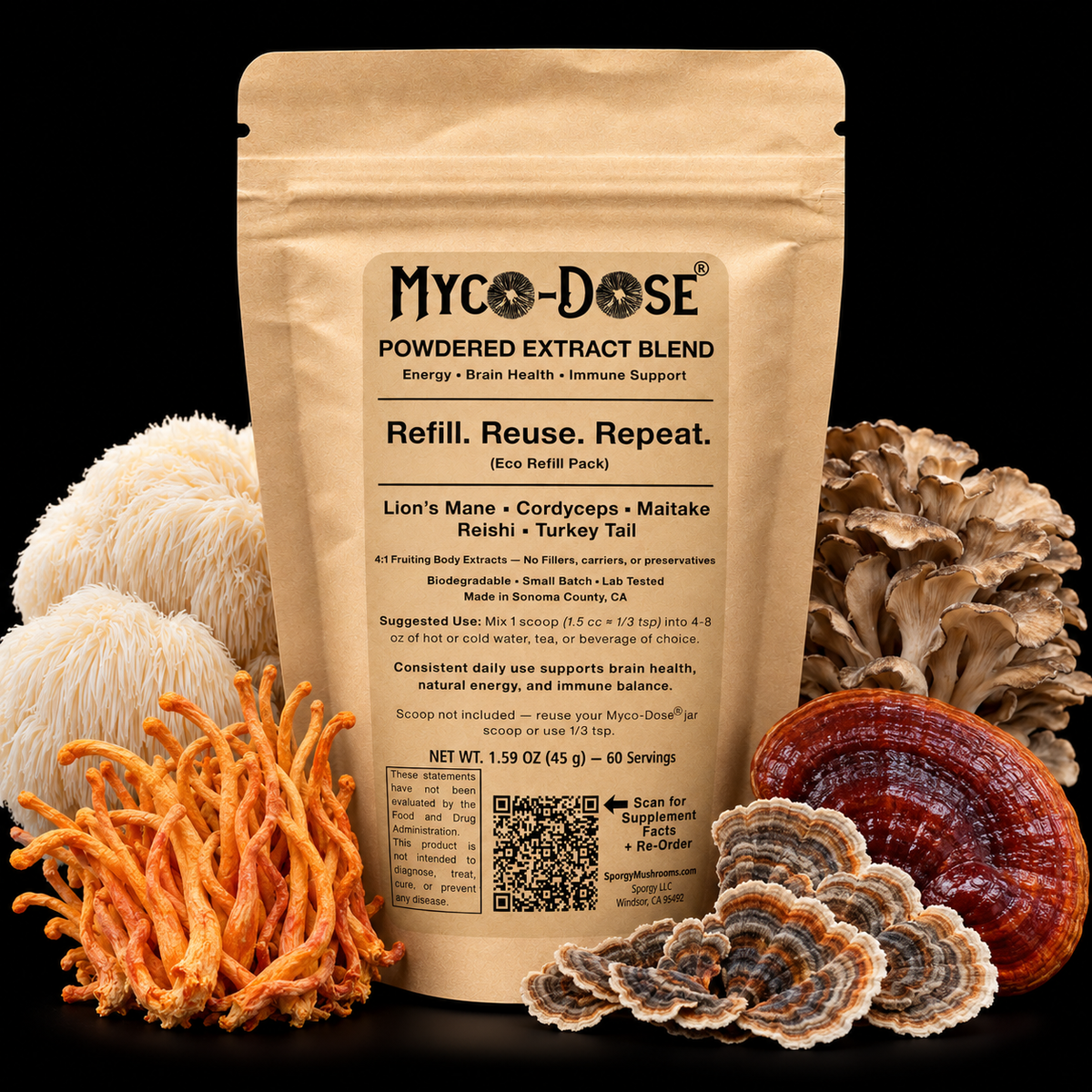 Myco-Dose® Powdered Extract Refill Packets