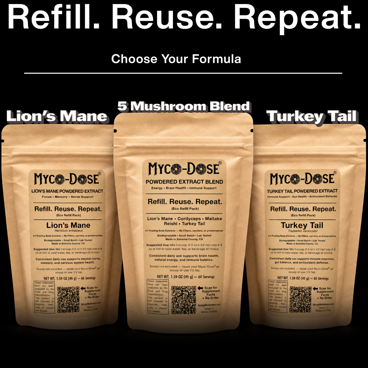 Myco-Dose® Powdered Extract Refill Packets